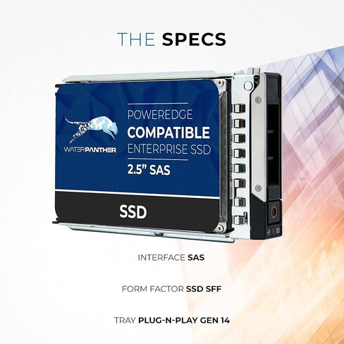 Water Panther 3.84TB SAS 12Gbps 2.5-inch x 15mm Enterprise SSD in 14G/15G/16G Tray Compatible with Dell PowerEdge Servers 0N85XX 0X8F87 R340 R640 R450 R650 C6600 NX440 T440 (Renewed) in Saudi Arabia