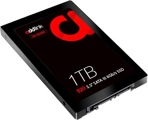 Addlink S20 1TB SATA III SSD 2.5 Inch Internal Solid State Drive 3D NAND with SLC Caching, Up to 500MB/s, HDD Replacement Upgrade for Laptop, Desktop PC, PS4 (ad1TBS20S3S) in Kuwait