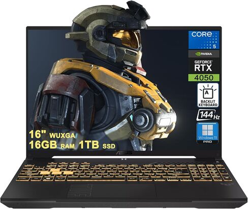 ASUS TUF Gaming F16 Laptop 16" WUXGA IPS 144Hz Intel 8-core Core 5 210H 32GB RAM 1TB SSD GeForce RTX 4050 RGB Backlit Thunderbolt Win11 ICP Acc in Saudi Arabia