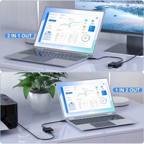 USB 3.0 Switch, Bi-Directional USB Switch 2 in 1 Out / 1 in 2 Out, USB3.0 Switcher Selector for 2 Computers Share Keyboard Mouse Scanner Printer,USB Cable not Included in Kuwait