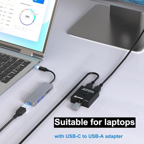 USB 3.0 Switch, Bi-Directional USB Switch 2 in 1 Out / 1 in 2 Out, USB3.0 Switcher Selector for 2 Computers Share Keyboard Mouse Scanner Printer,USB Cable not Included in Kuwait