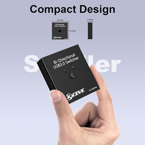 USB 3.0 Switch, Bi-Directional USB Switch 2 in 1 Out / 1 in 2 Out, USB3.0 Switcher Selector for 2 Computers Share Keyboard Mouse Scanner Printer,USB Cable not Included in Kuwait