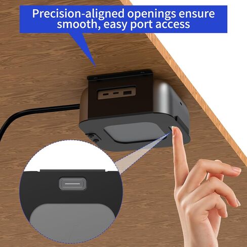 Under Desk Mount Holder for HP USB-C G6 Dock, Fits Thunderbolt 4 (100W/180W/280W) and USB-C 100W Models, Metal Under-Desk Bracket, Easy Install with Hardware(Black Holder Only) in Kuwait