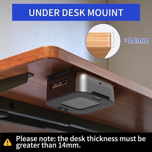 Under Desk Mount Holder for HP USB-C G6 Dock, Fits Thunderbolt 4 (100W/180W/280W) and USB-C 100W Models, Metal Under-Desk Bracket, Easy Install with Hardware(Black Holder Only) in Kuwait