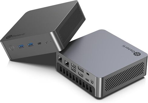 Getorli Mini PC Ryzen 7 8745HS (8C/16T, up to 4.9GHz), 16GB DDR5 1TB PCIe 4.0 SSD Mini Desktop Computer, Radeon 780M Graphics, Support Quad Display 4K, Dual 2.5G LAN, USB4, WiFi 6, for Office/Gaming in Kuwait