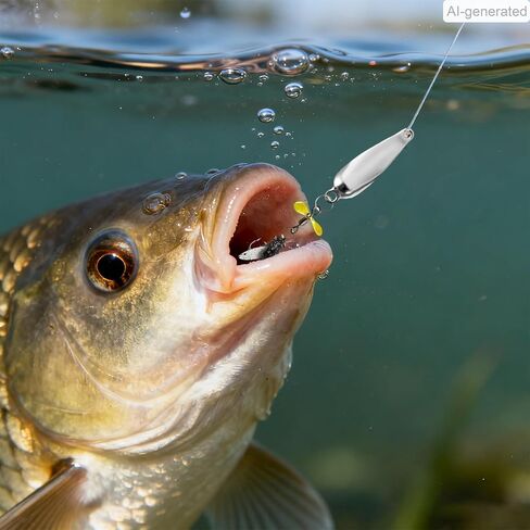 Metal Propeller Fishing Lure for Catching Fish - 5pcs Set, Spinning Blade Bass Trout Lures with Floating Rotating Tail, 3D Fly Bionic Soft Bait, Suitable for Most Kinds of Fish in Kuwait