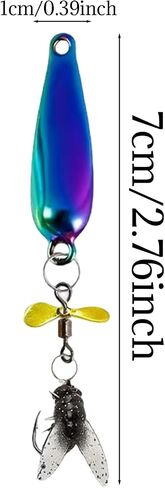 Metal Propeller Fishing Lure for Catching Fish - 5pcs Set, Spinning Blade Bass Trout Lures with Floating Rotating Tail, 3D Fly Bionic Soft Bait, Suitable for Most Kinds of Fish in Kuwait