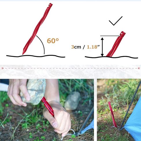 Azarxis Aluminum Tent Stakes Pegs Heavy Duty Lightweight for Camping Sand in Saudi Arabia