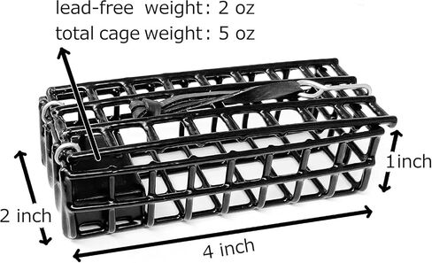 AirFly Fishing Bait Cage for Crab Traps, Nets, Rings, Loops - 4"x2"x1", 5oz, Secure & Durable for Dungeness, Rock & Blue Crabs, Designed in USA - 3 Pack in Kuwait