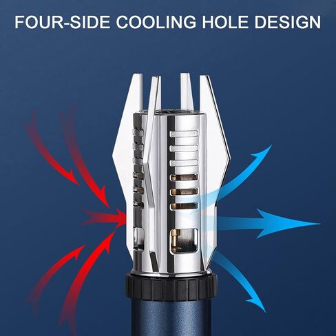 Torch Lighter, Camping Outdoor Windproof Straight Flame Lighter, Adjustable Red/Blue Flame Torch Lighter, Refillable Butane Gas Windproof Jet Flame Cool Lighter for Candle BBQ Gift (NO Gas) (Silver) in Kuwait