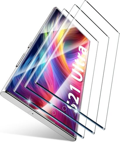 3 Pack for Samsung Galaxy S23 Ultra Screen Protector, with 2 Pack Lens Protector, Ultrasonic Fingerprint Unlock, 9H Hardness, 3D Curved, Case Friendly, for S23 Ultra Tempered Glass Screen Protector in Kuwait