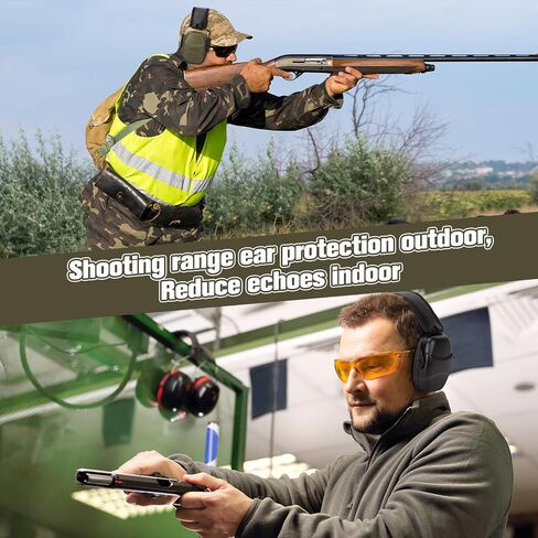 GUCHO 26 dB NRR Noise Reduction Safety Shooting Ear Muffs,Hearing Protection Ear Muffs,Shooting Range Ear Protection for Hunting Mowing in Kuwait