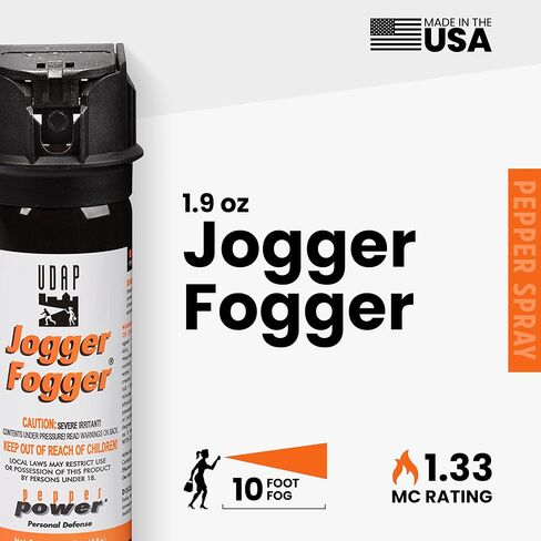 UDAP Pepper Power Jogger Fogger OC Compact Self Defense Pepper Spray with Holster, Clip and Mini Keychain, Travel Size for Runners, PSD, 5 Piece Pack in Kuwait