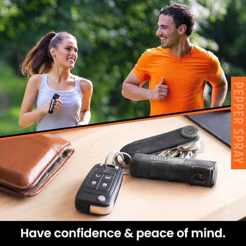 UDAP Pepper Power Jogger Fogger OC Compact Self Defense Pepper Spray with Holster, Clip and Mini Keychain, Travel Size for Runners, PSD, 5 Piece Pack in Kuwait