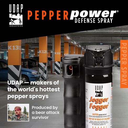 UDAP Pepper Power Jogger Fogger OC Compact Self Defense Pepper Spray with Holster, Clip and Mini Keychain, Travel Size for Runners, PSD, 5 Piece Pack in Kuwait