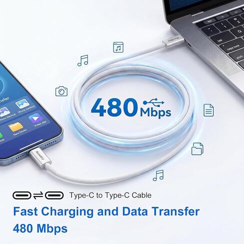Type C Charger Fast Charging, 30W USB C Fast Charger with Fast Charging Cord Type C for iPhone 17 16 15 14 Pro Max/Pro/Air/Plus (6.6FT) in Kuwait