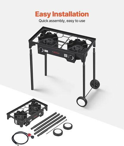 VEVOR 2 Burner Outdoor Propane Gas Stove, Propane LPG Gas Camping Stove, in Kuwait
