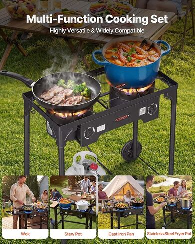 VEVOR 2 Burner Outdoor Propane Gas Stove, Propane LPG Gas Camping Stove, in Kuwait