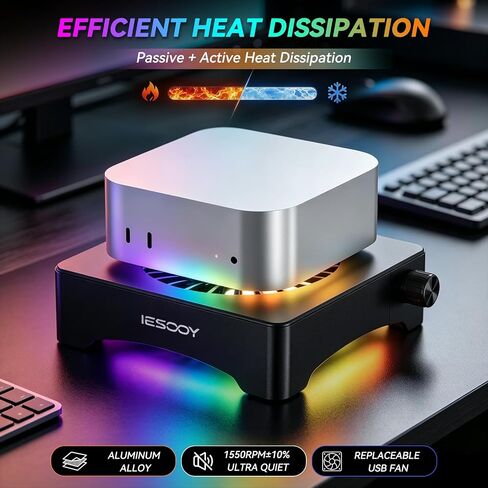 Iesooy Aluminum Cooling Stand, Quiet 120mm 12V Fan with ARGB Light in Kuwait