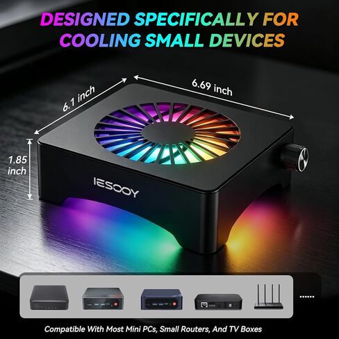 Iesooy Aluminum Cooling Stand, Quiet 120mm 12V Fan with ARGB Light in Kuwait