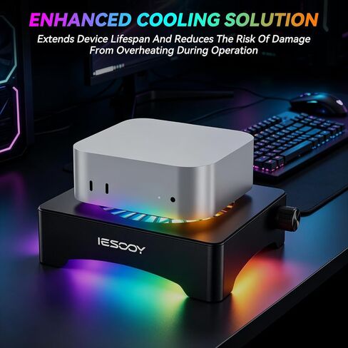 Iesooy Aluminum Cooling Stand, Quiet 120mm 12V Fan with ARGB Light in Kuwait