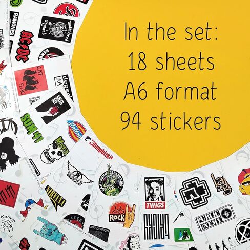 BulbaCraft Classic Rock Stickers — 60s 70s 80s 90s Rock Band Stickers for Water Bottle & Laptop, Metal Band Decals, Gifts for Women & Men in Kuwait