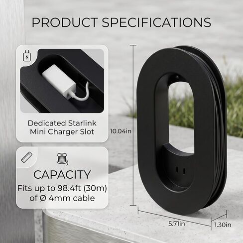 Starlink Mini Cable Organizer, Wall Mount Storage Rack for RV & Home-Black in Kuwait