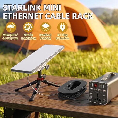 Starlink Mini Cable Organizer, Wall Mount Storage Rack for RV & Home-Black in Kuwait