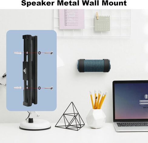 Portable Bike Speaker Mount for JBL Charge 5/Charge 6/Flip 5/Flip 6/Flip 7/Xtreme 4, Metal Wall Mount Speaker Strap Holder with Hook and Loop Straps for Bike/Golf Cart/Boat/Scooter Railing in Saudi Arabia