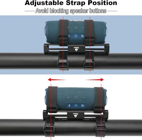 Portable Bike Speaker Mount for JBL Charge 5/Charge 6/Flip 5/Flip 6/Flip 7/Xtreme 4, Metal Wall Mount Speaker Strap Holder with Hook and Loop Straps for Bike/Golf Cart/Boat/Scooter Railing in Saudi Arabia
