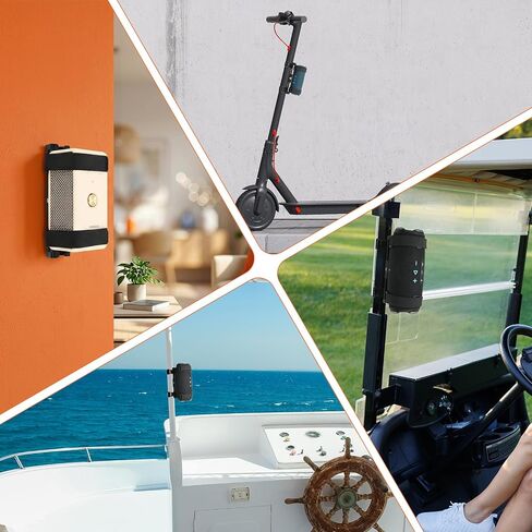 Portable Bike Speaker Mount for JBL Charge 5/Charge 6/Flip 5/Flip 6/Flip 7/Xtreme 4, Metal Wall Mount Speaker Strap Holder with Hook and Loop Straps for Bike/Golf Cart/Boat/Scooter Railing in Saudi Arabia