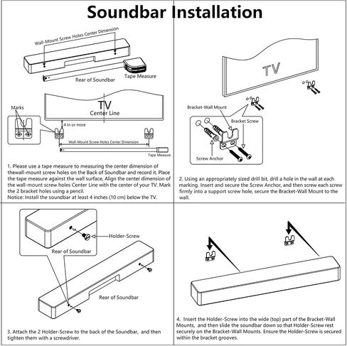 Wall Mount Bracket Compatible with Samsung Soundbar HW-S800B HW-S800D HW-S801B HW-S801D Sound Bar Wall Bracket Below the TV, Black in Kuwait