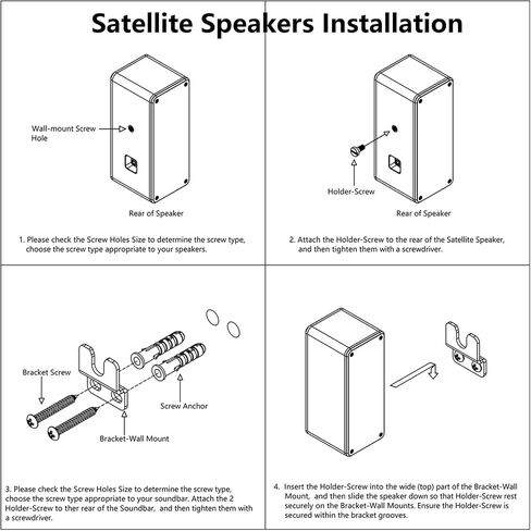 Wall Mount Bracket Compatible with Samsung Soundbar HW-S800B HW-S800D HW-S801B HW-S801D Sound Bar Wall Bracket Below the TV, Black in Kuwait