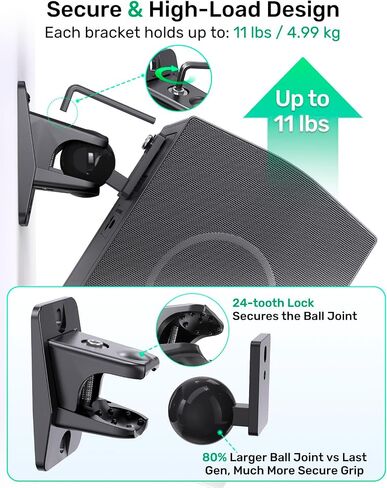 Surround Sound Rear Speaker Wall Mount 2 Pack, Keyhole Mount, Holds 11 lbs in Kuwait