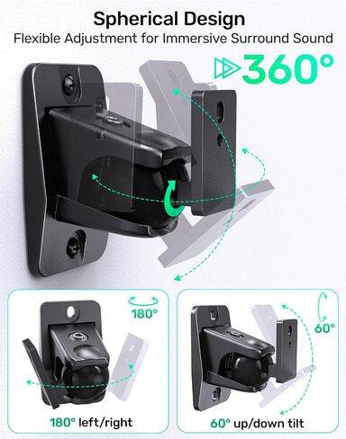 Surround Sound Rear Speaker Wall Mount 2 Pack, Keyhole Mount, Holds 11 lbs in Kuwait