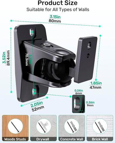 Surround Sound Rear Speaker Wall Mount 2 Pack, Keyhole Mount, Holds 11 lbs in Kuwait
