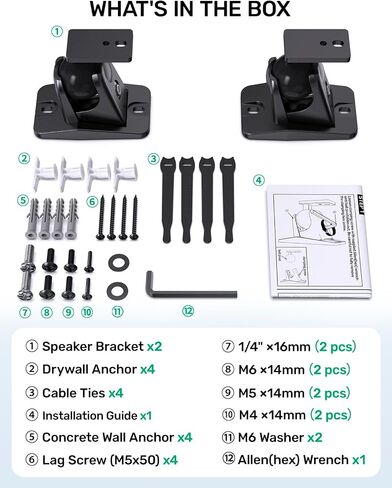 Surround Sound Rear Speaker Wall Mount 2 Pack, Keyhole Mount, Holds 11 lbs in Kuwait