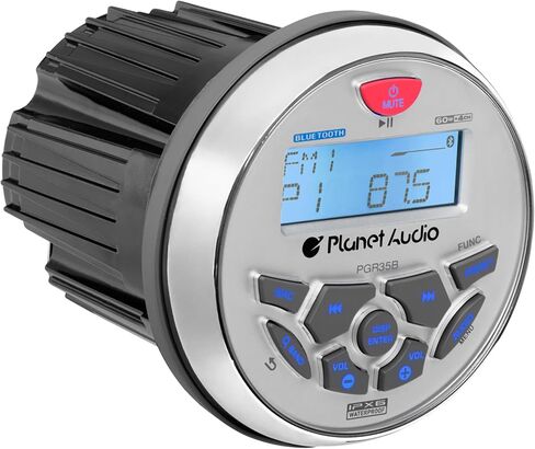 Planet Audio PGR35B Bluetooth Amplified 4 Channel Boat Gauge Radio, No CD in Kuwait