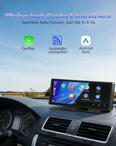 ESSGOO 8.1" Wireless CarPlay & Android Auto Screen for Car with HD Back Cam in Kuwait
