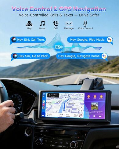 ESSGOO 8.1" Wireless CarPlay & Android Auto Screen for Car with HD Back Cam in Kuwait