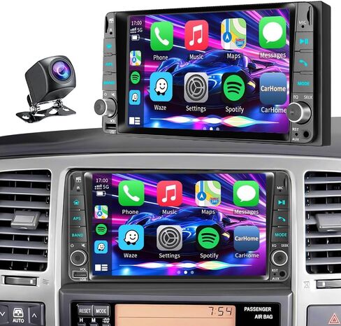 Car Radio for Toyota 4Runner 2003-2009, Tundra 2003-2006, Sequoia 2003-2007，Highlander 2001-2007，RAV4 2001-2008,FJ Cruiser 2003-2010 7" IPS Touchscreen Carplay Android Auto, AM/FM BT Backup Camera in Kuwait