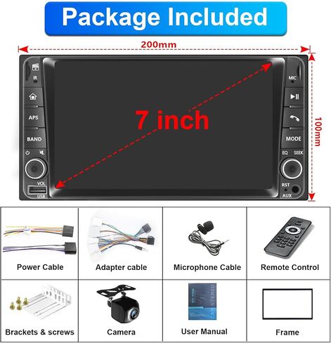Car Radio for Toyota 4Runner 2003-2009, Tundra 2003-2006, Sequoia 2003-2007，Highlander 2001-2007，RAV4 2001-2008,FJ Cruiser 2003-2010 7" IPS Touchscreen Carplay Android Auto, AM/FM BT Backup Camera in Kuwait