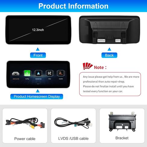 12.3Inch Carplay Touchscreen for 2016-2019 Year Mercedes Benz C/GLC Class, with NTG5.0 W205 W253 , Car Stereo Multimedia Radio Receiver for Wireless CarPlay Android Auto in Saudi Arabia