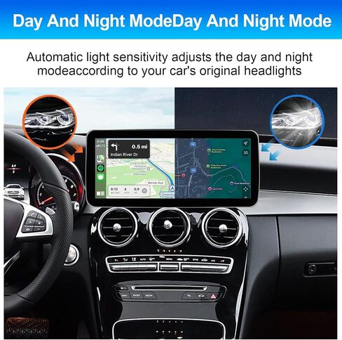12.3Inch Carplay Touchscreen for 2016-2019 Year Mercedes Benz C/GLC Class, with NTG5.0 W205 W253 , Car Stereo Multimedia Radio Receiver for Wireless CarPlay Android Auto in Saudi Arabia