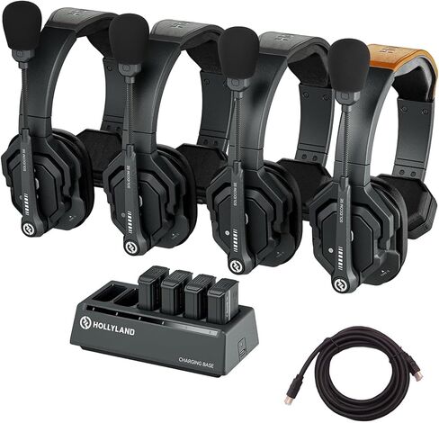 Hollyland HL-Solidcom SE-4S (Global Version) 4-Person Noise Cancelling Headset Intercom with HS-101 Gold Plated HDMI Cable in Kuwait