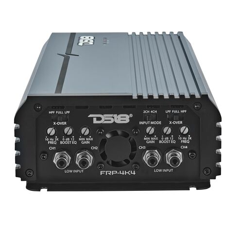 DS18 FRP-4K4/TI Compact 4-Channel Full-Range Class-D Amplifier | 4000W RMS | 1-Ohm Stable | Smart Cooling | 0GA Terminals | HPF/LPF Crossover | High Efficiency Digital Car Audio Amp in Kuwait