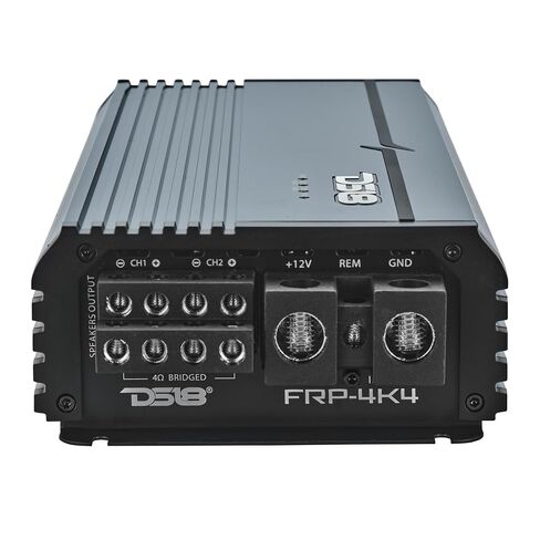 DS18 FRP-4K4/TI Compact 4-Channel Full-Range Class-D Amplifier | 4000W RMS | 1-Ohm Stable | Smart Cooling | 0GA Terminals | HPF/LPF Crossover | High Efficiency Digital Car Audio Amp in Kuwait