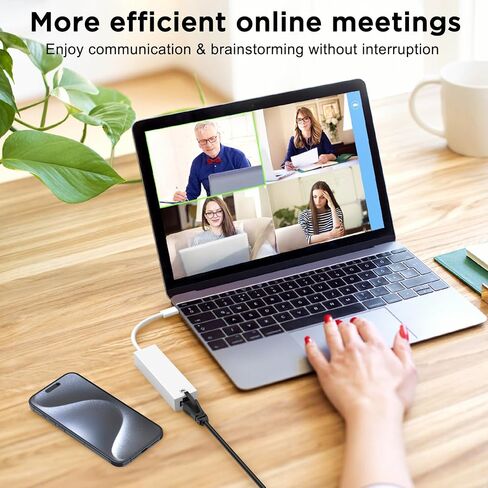 Lightning to RJ45 Ethernet Adapter,Plug and Play, Compatible with iPhone 14/13/12/11/XS/XR/X/8/7/iPad/iPod, Supports 100Mbps in Kuwait