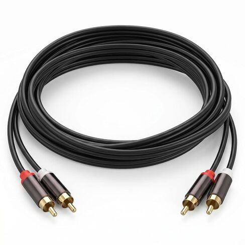 10Ft RCA‑Connector Cables 2RCA‑Connector Male to 2RCA‑Connector Male Cable Stereo Audio Cables for Car Audio Video Home Theater HDTV Gaming Consoles in Kuwait