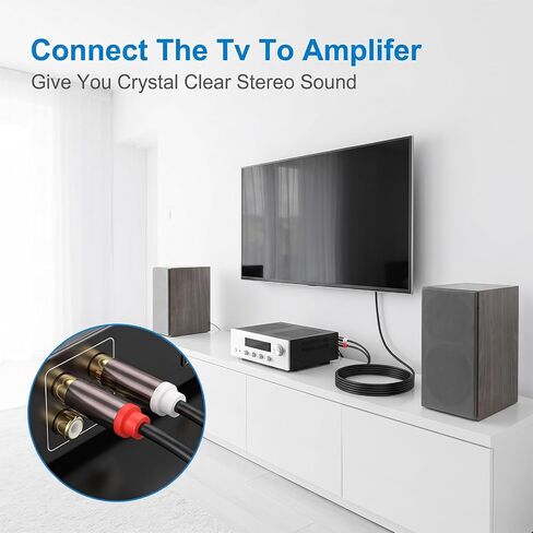 10Ft RCA‑Connector Cables 2RCA‑Connector Male to 2RCA‑Connector Male Cable Stereo Audio Cables for Car Audio Video Home Theater HDTV Gaming Consoles in Kuwait